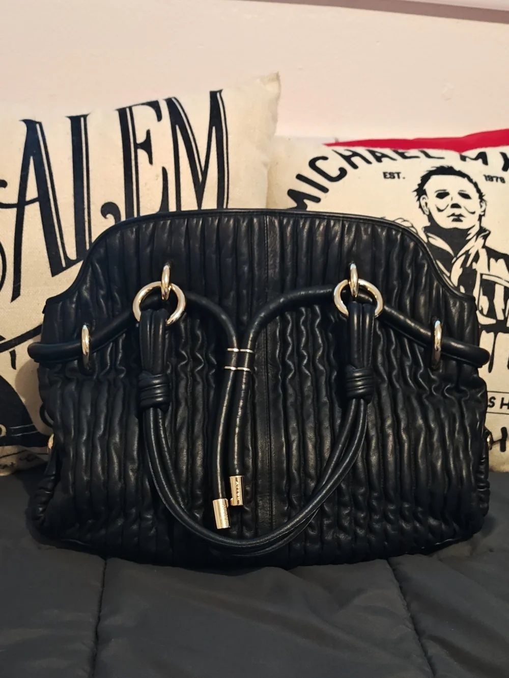 Authentic Bally Black Quilted Leather Tote Satchel Bag - NWOT! WOW
